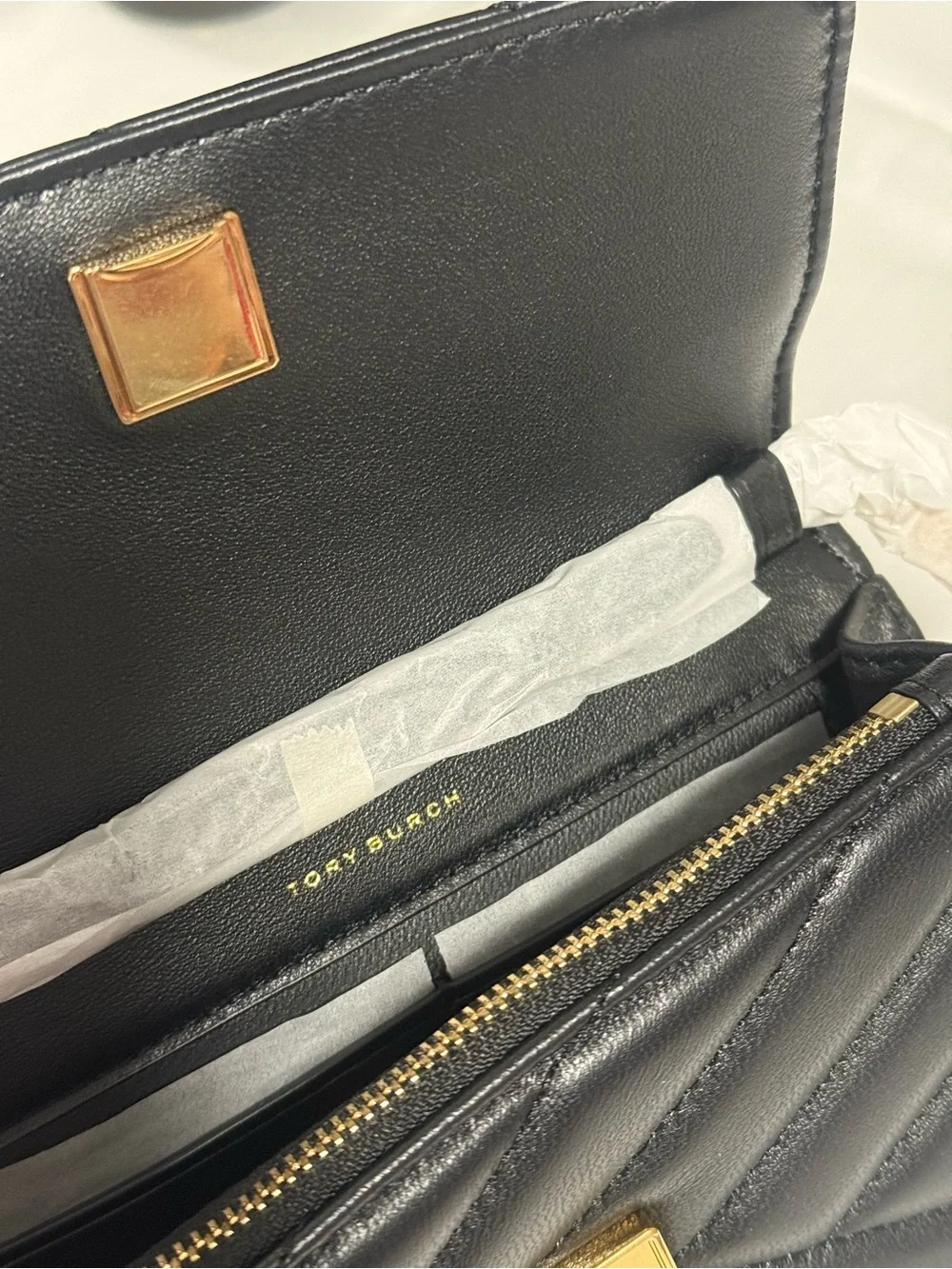 Brand new tag/Tory Burch Kira mini quilted leather tote bag, black